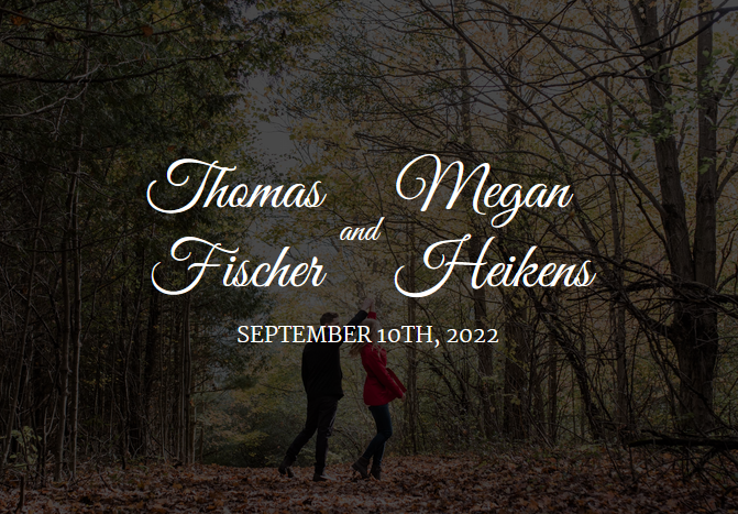 Screenshot of the Fischers' Wedding website